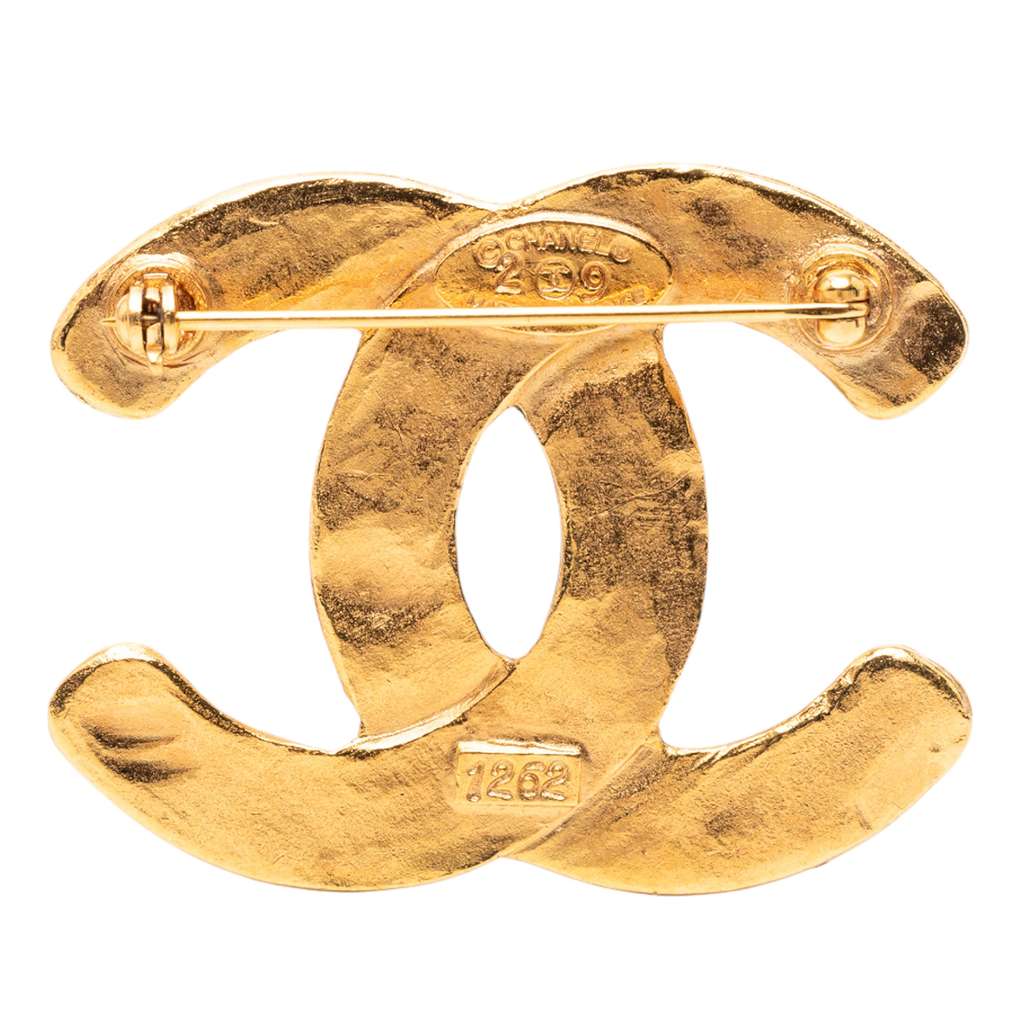 Chanel CC Gold Plated Woven Brooch - 2