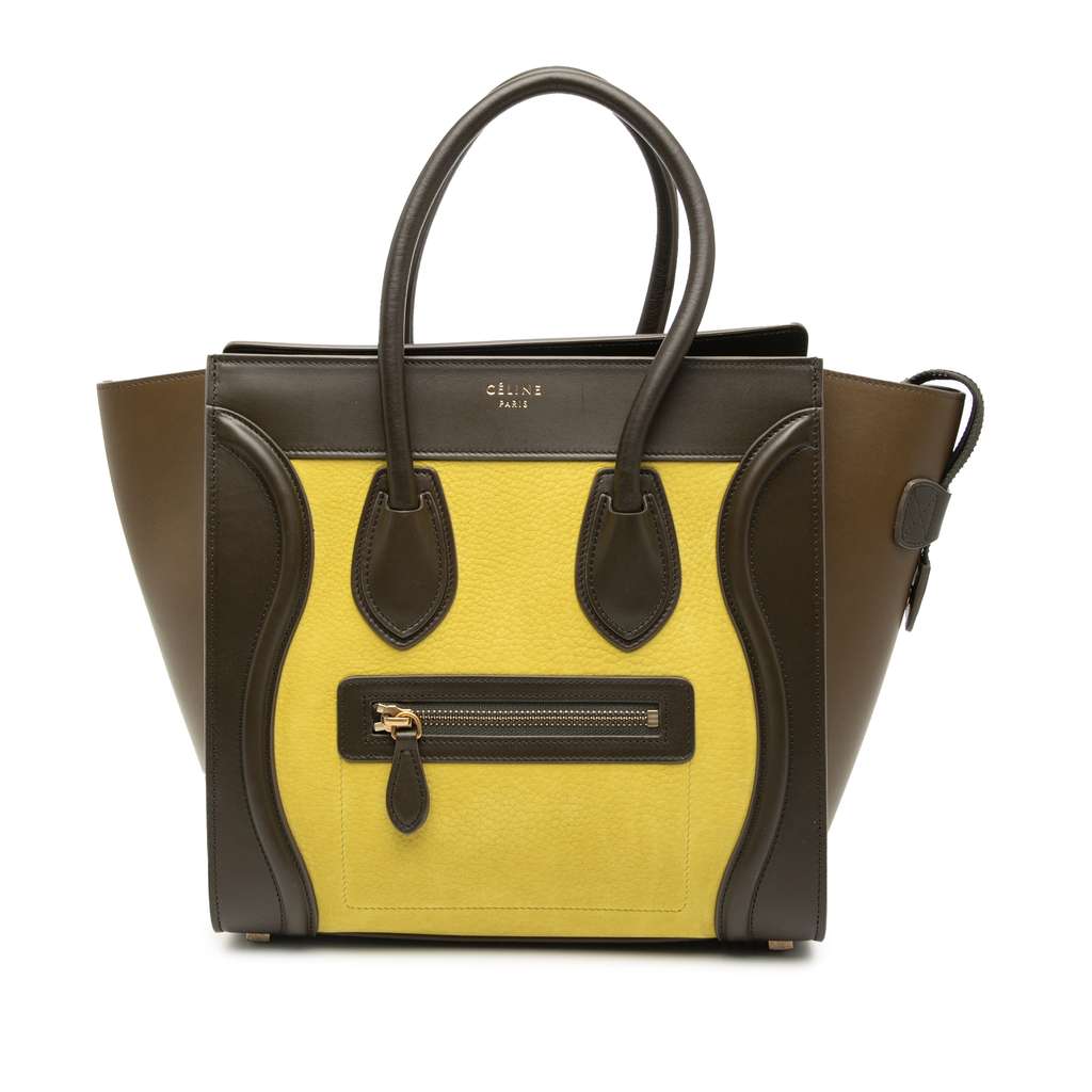 Celine Micro Tricolor Leather Luggage Tote