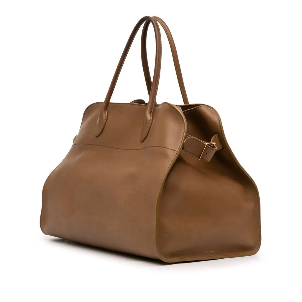 The Row Leather Margaux 17 Brown Leather Good - Back View