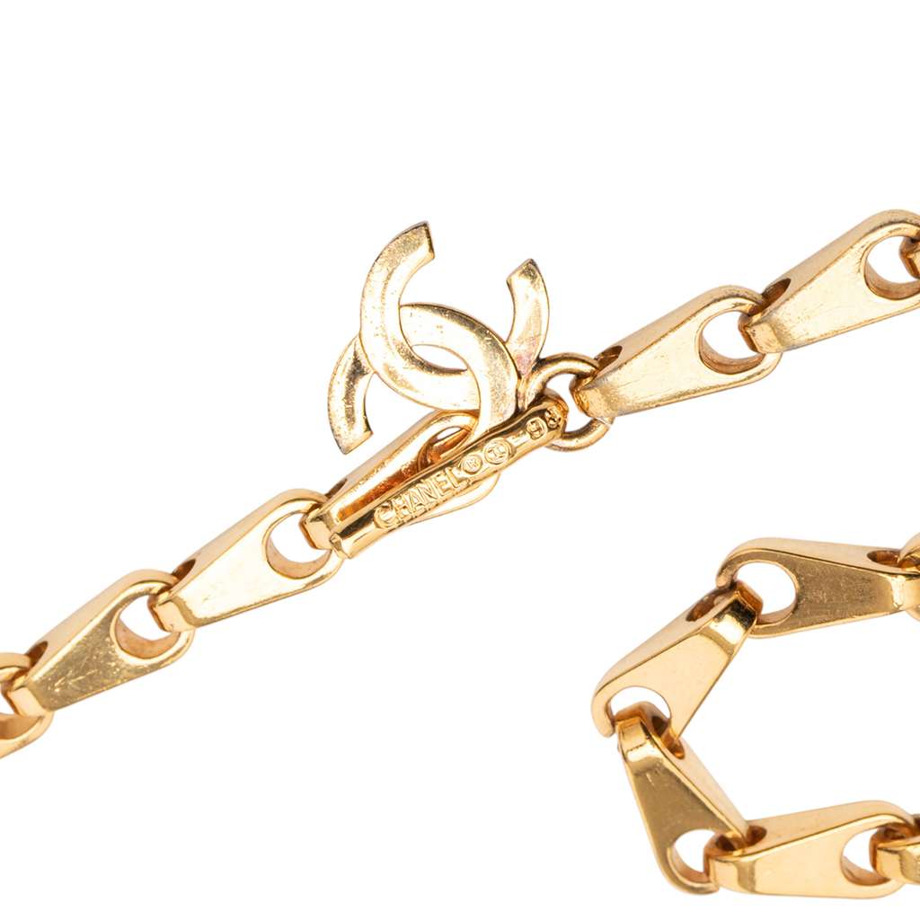 Chanel Gold Plated CC Pendant Necklace - 3