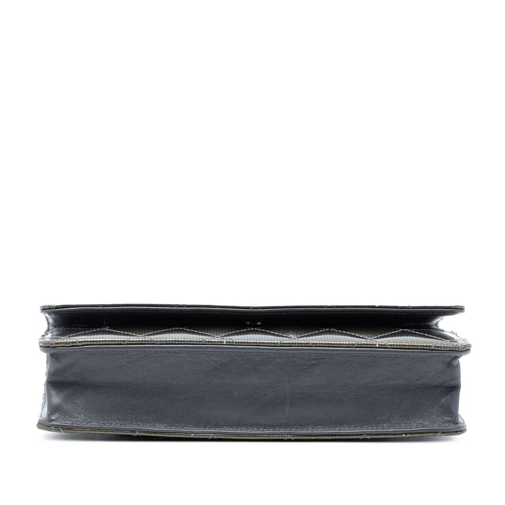 Chanel CC Quilted Metallic Patent Striped Wallet on Chain - 3