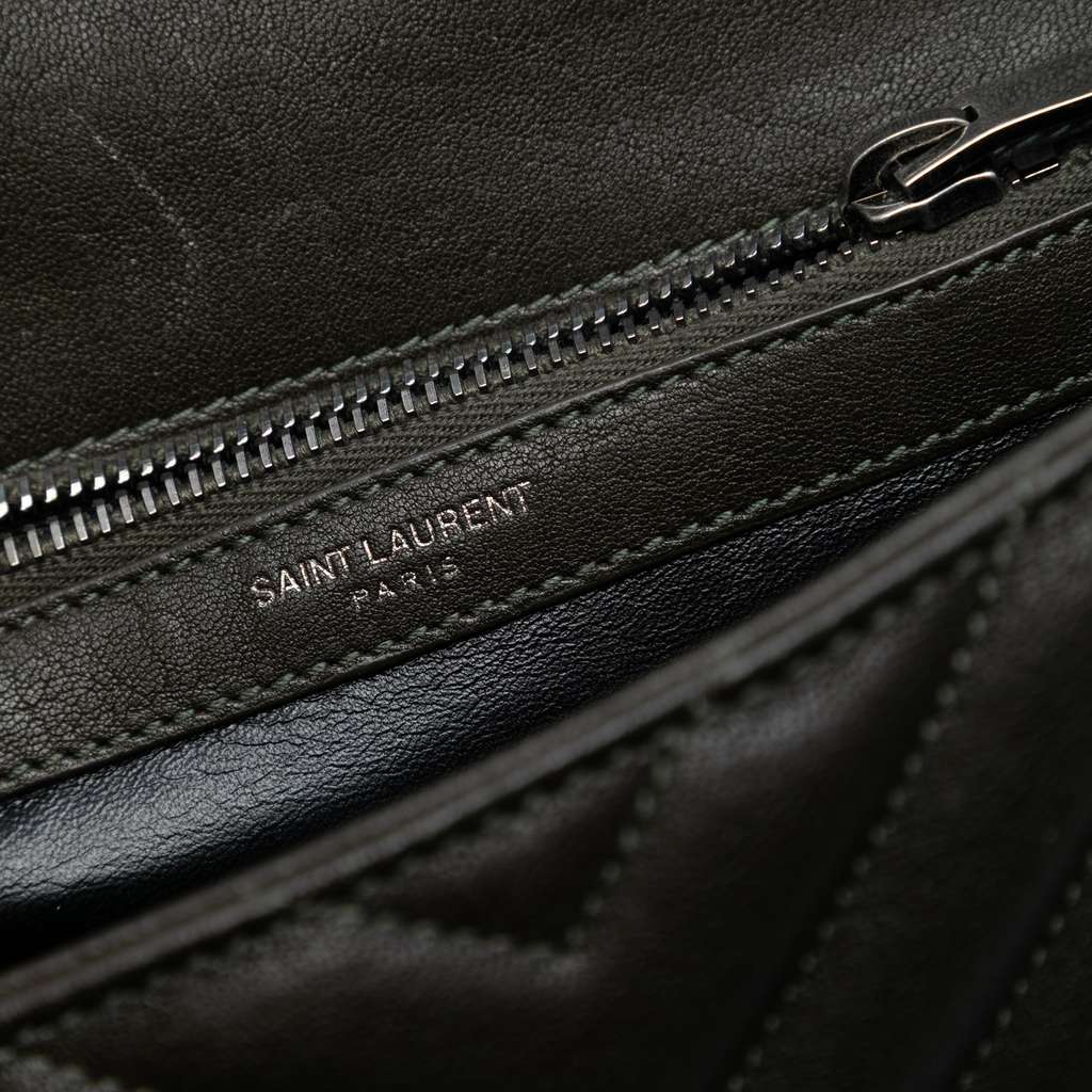 Saint Laurent Medium Chevron Sheepskin Monogram College Satchel - 5