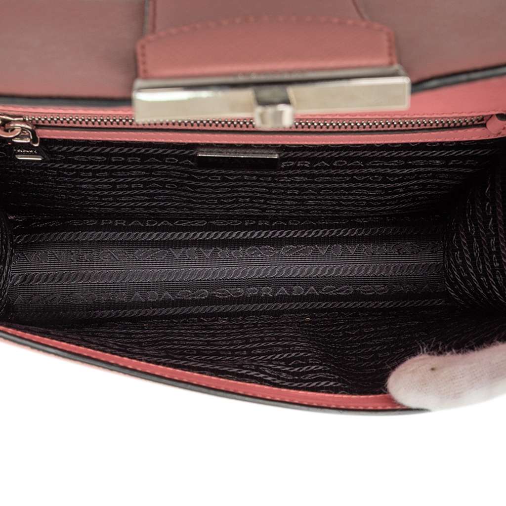 Prada Small Saffiano Sound Lock Chain Crossbody - 4