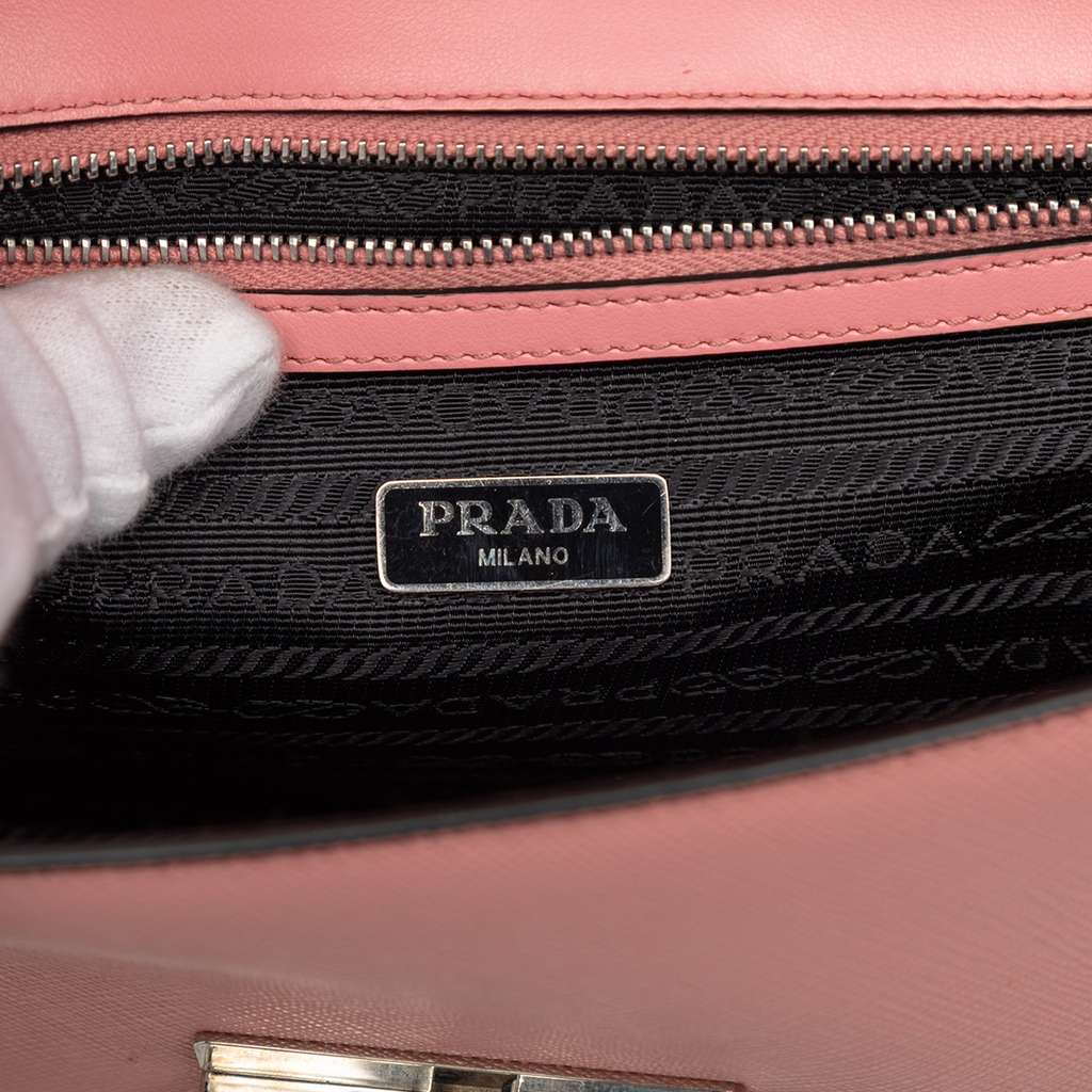 Prada Small Saffiano Sound Lock Chain Crossbody - 5