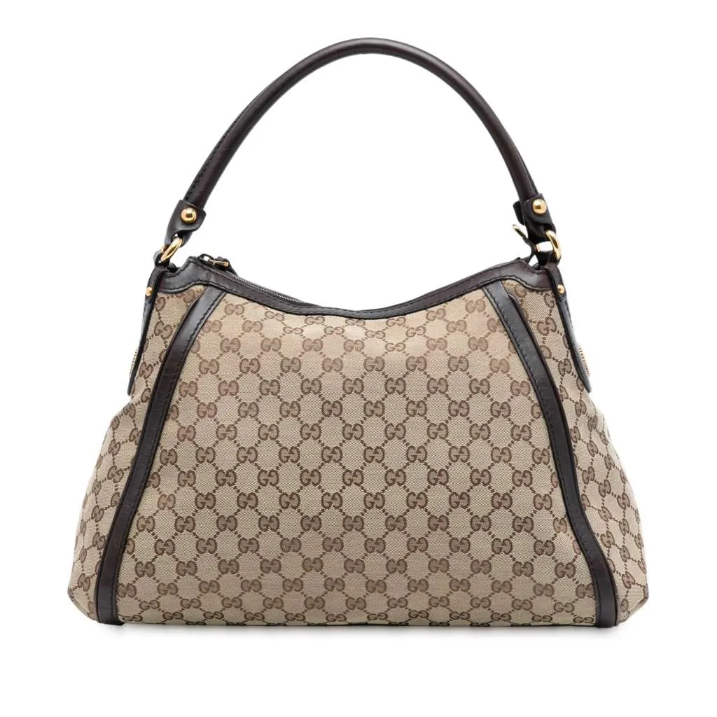 Gucci GG Canvas Scarlett Shoulder Bag Brown Canvas Good - Front View