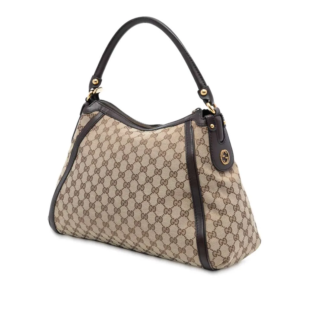 Gucci GG Canvas Scarlett Shoulder Bag Brown Canvas Good - Back View