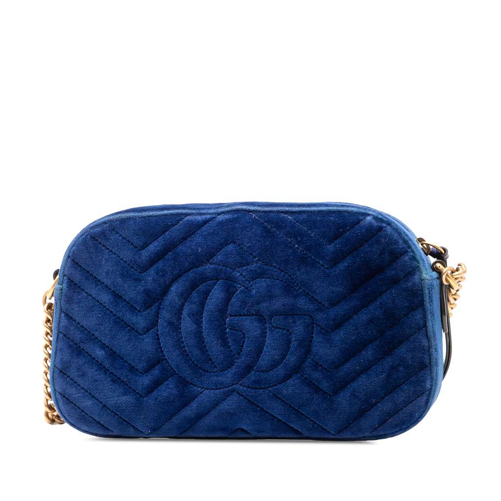 Gucci Small GG Marmont Matelasse Velvet Crossbody - 2