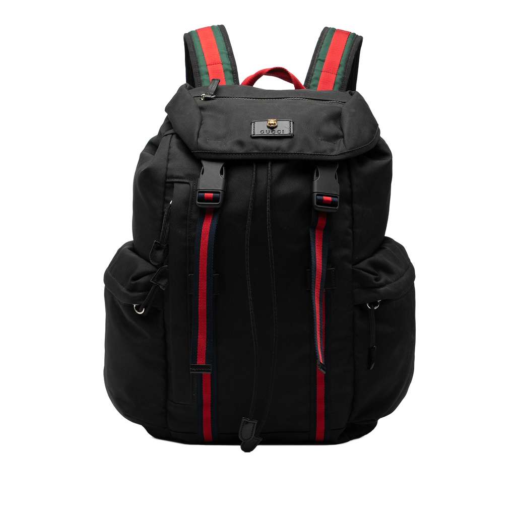 Gucci Techno Canvas Animalier Web Backpack