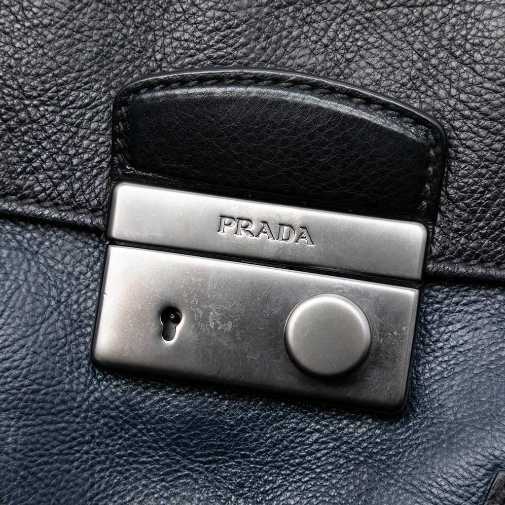 Prada Bicolor Glace Calf Sound Lock Satchel - 5