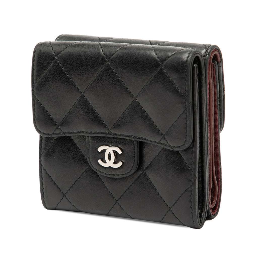 Chanel CC Quilted Lambskin Compact Double Sided Flap Wallet - 2