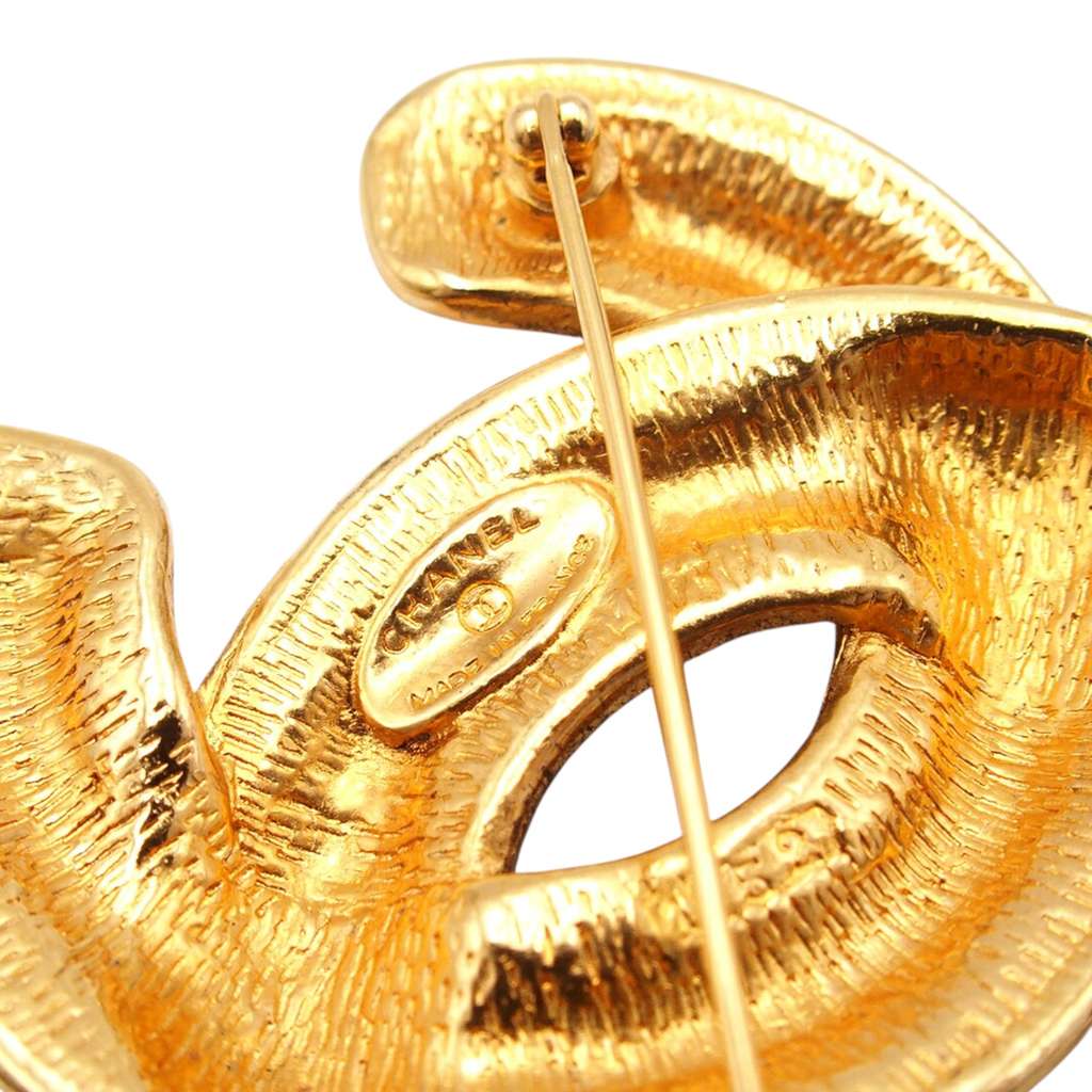 Chanel Gold Plated CC Quilted Brooch - 4