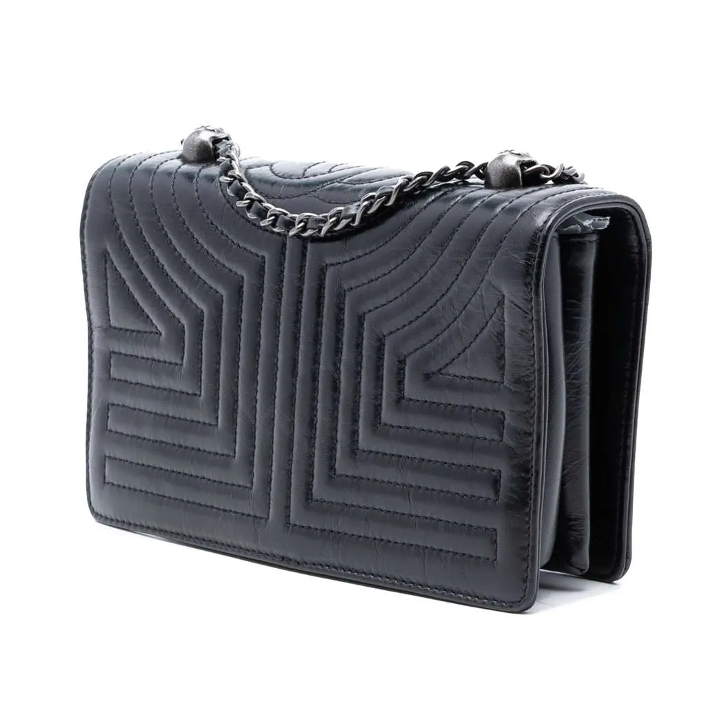 Chanel Small Quilted Calfskin Korean Garden Flap Black Leather Very good - Back View