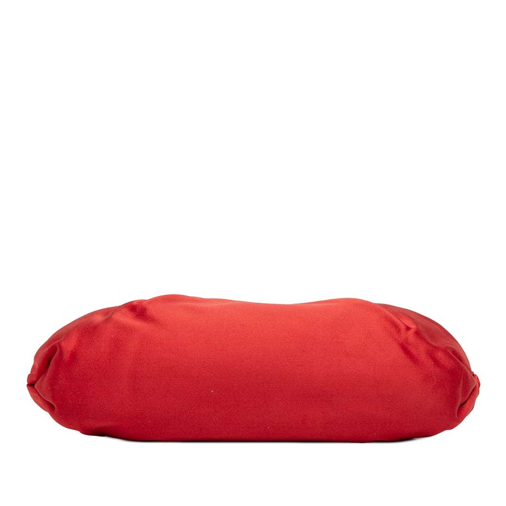 Valentino Satin Pearl Embellished Frame Clutch on Chain - 3