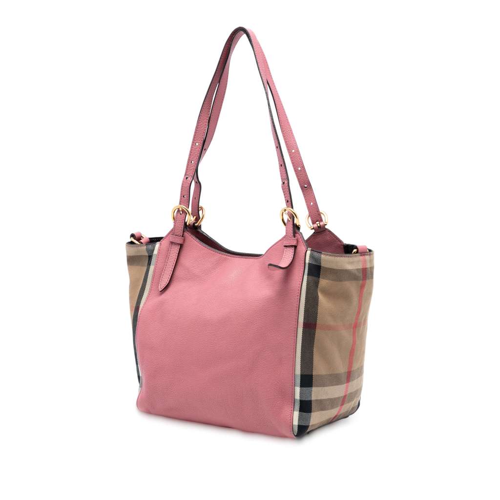 Burberry Small Leather and House Check Canvas Canterbury Tote - 2
