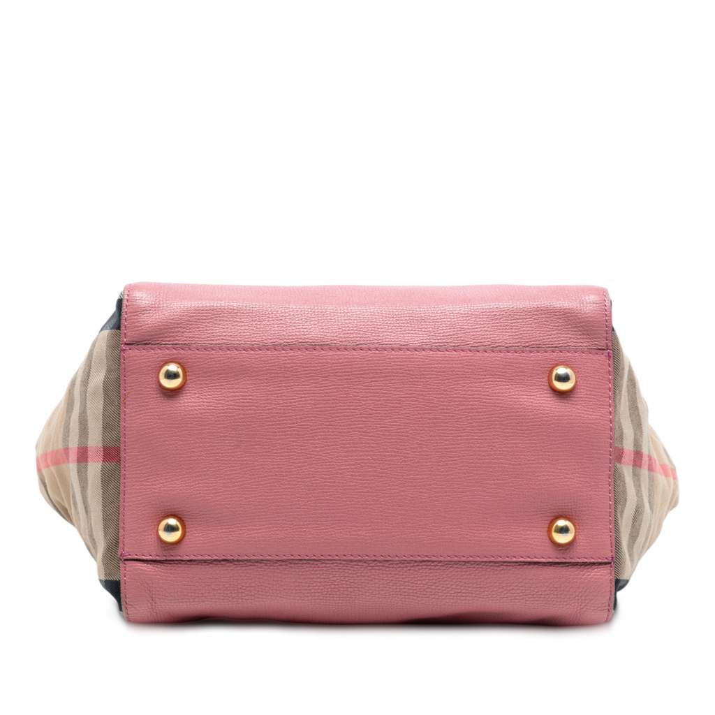 Burberry Small Leather and House Check Canvas Canterbury Tote - 3