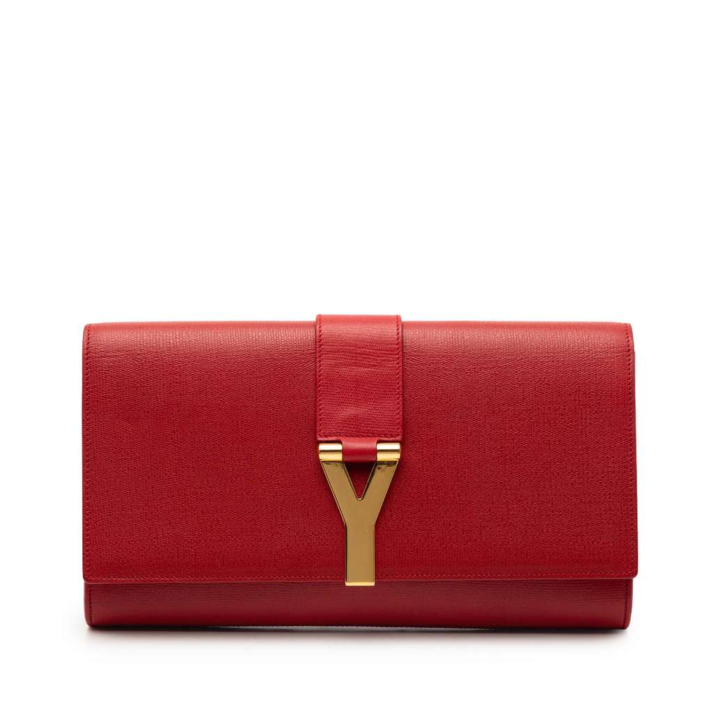 Saint Laurent Textured Leather Chyc Ligne Clutch