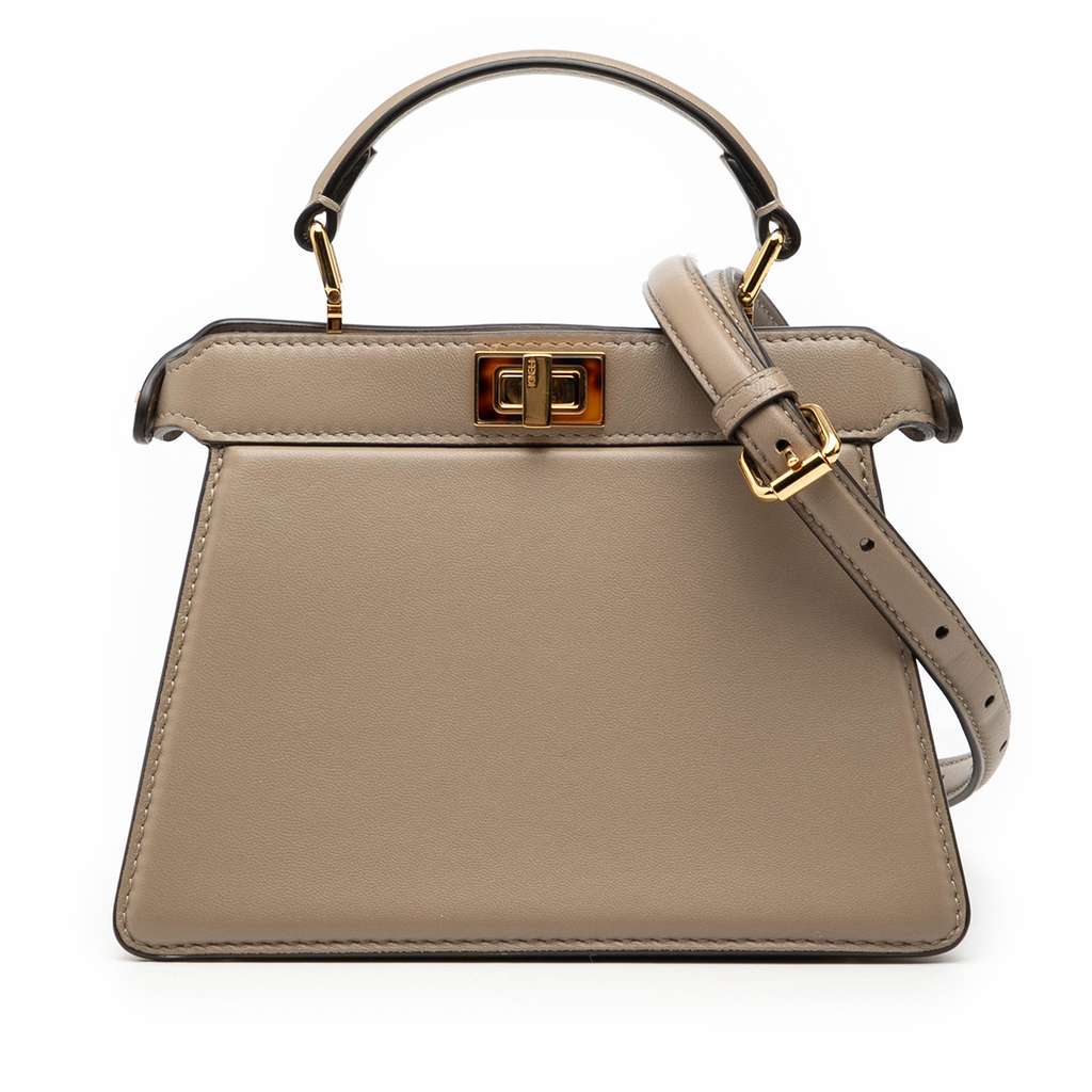 Fendi Petite Leather Peekaboo ISeeU Satchel