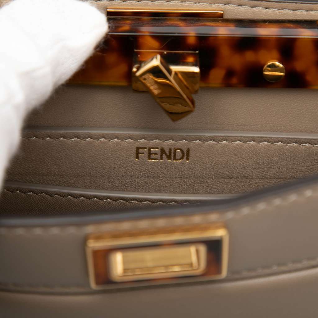 Fendi Petite Leather Peekaboo ISeeU Satchel - 5