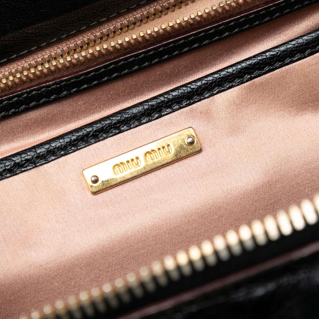 Miu Miu Goatskin Madras Bowler Bag - 5