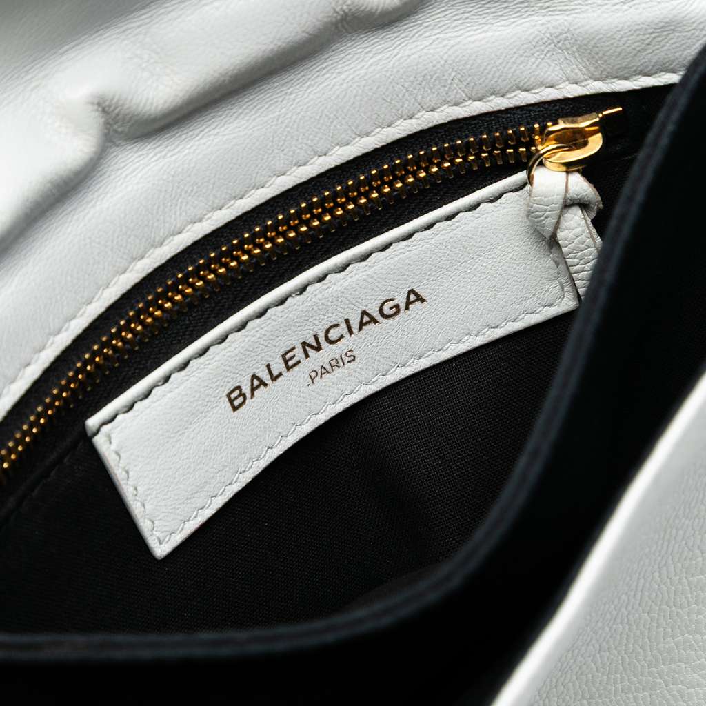 Balenciaga Chevre Motocross Classic Metallic Edge Envelope Clutch with Strap - 5