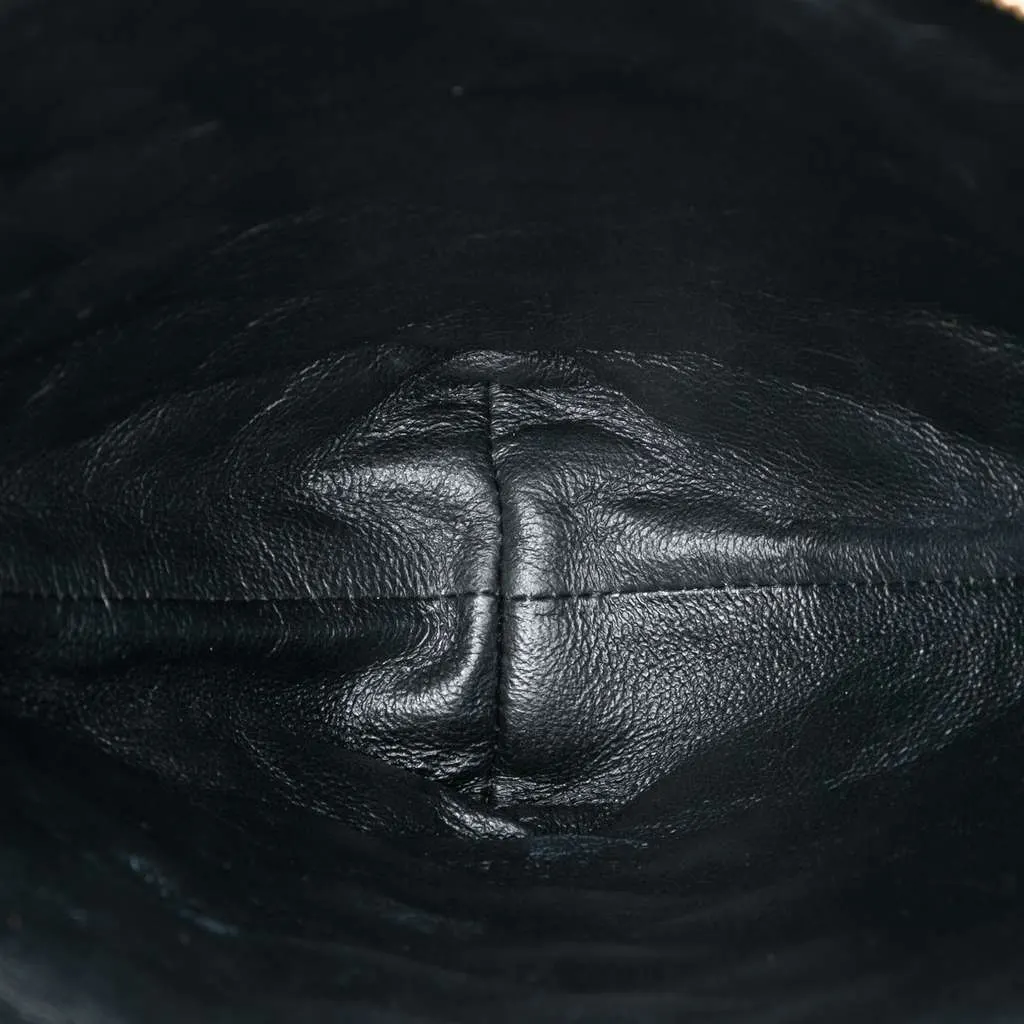 Saint Laurent Large Quilted Lambskin Sade Triangle Pouch Black Leather Very good - Model View
