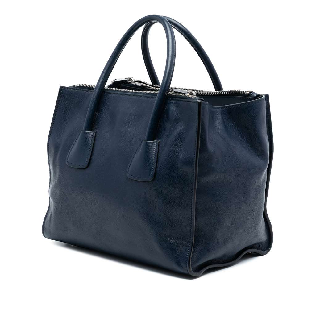 Prada Glace Calf Twin Pocket Double Handle Satchel - 2