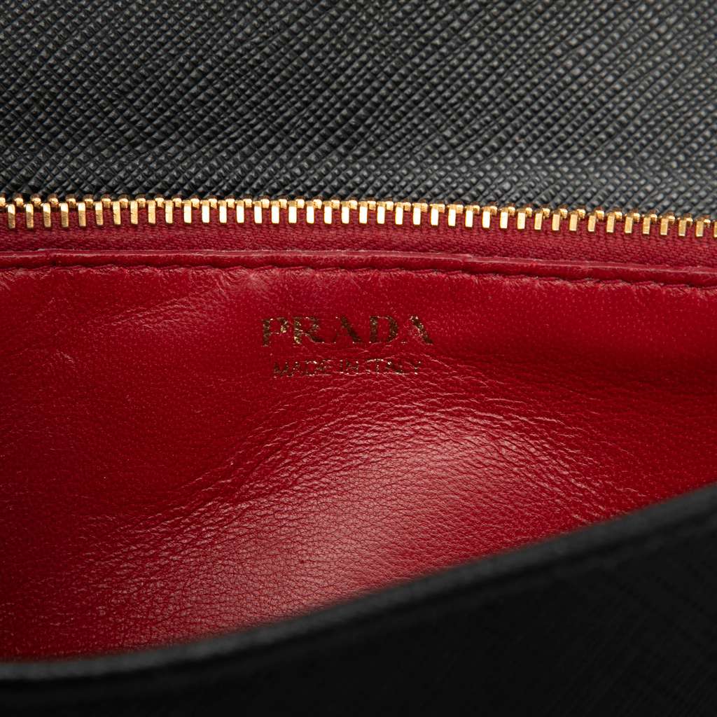 Prada Saffiano Lux Monochrome Wallet on Chain - 5