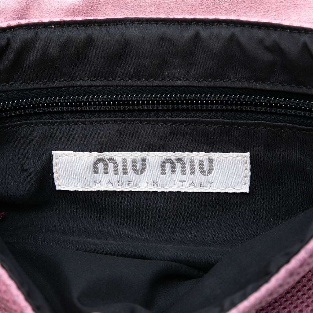 Miu Miu Leather Trimmed Mesh Handbag - 5