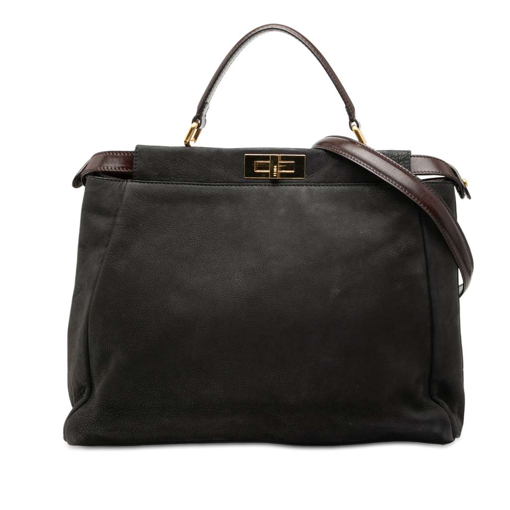 Fendi Large Nubuck Peekaboo Iconic Satchel