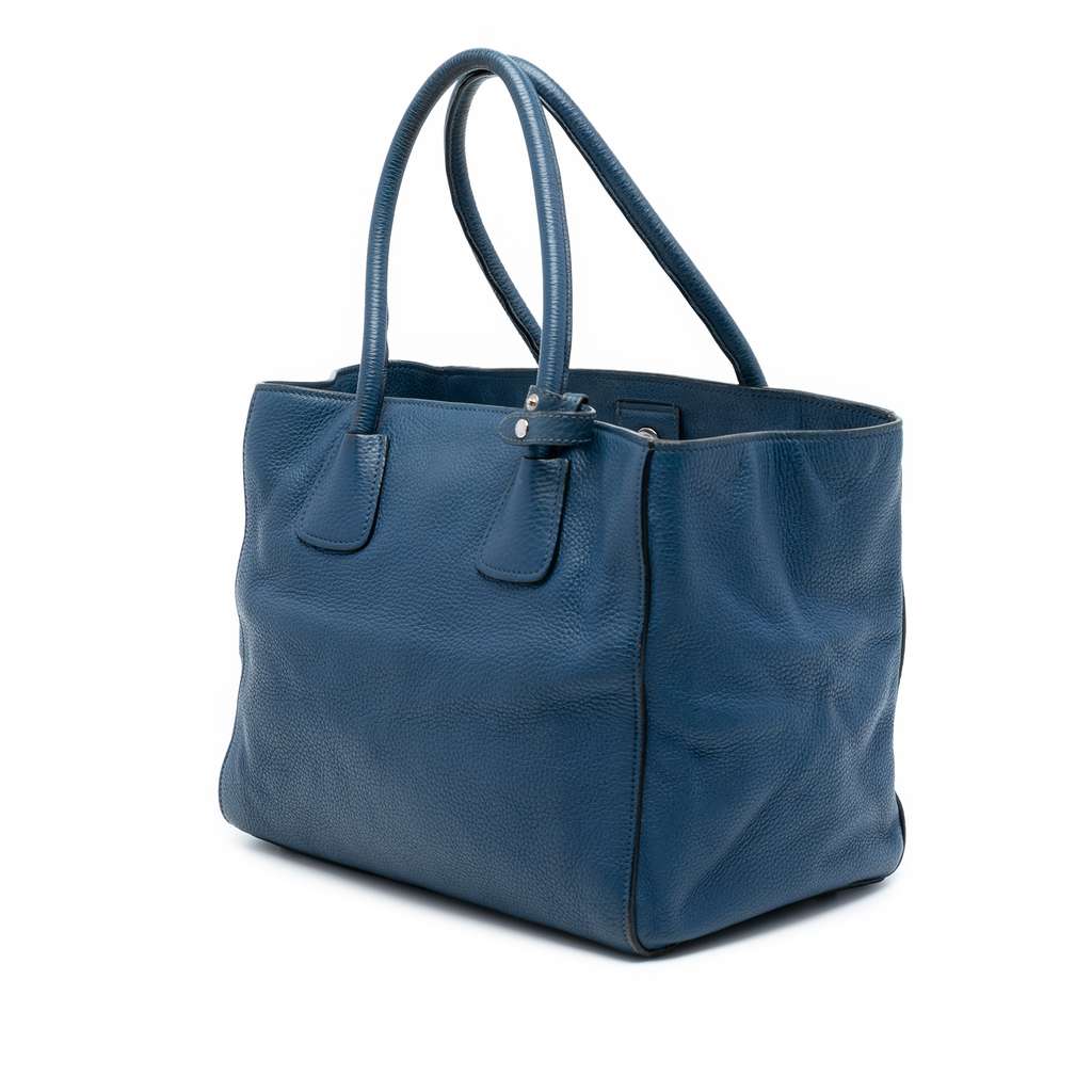 Prada Vitello Daino Front Pocket Open Convertible Tote - 2