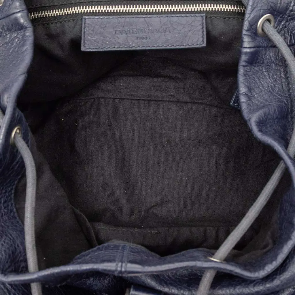 Balenciaga Lambskin Motocross Classic Traveler Backpack Blue Leather Very good - Model View