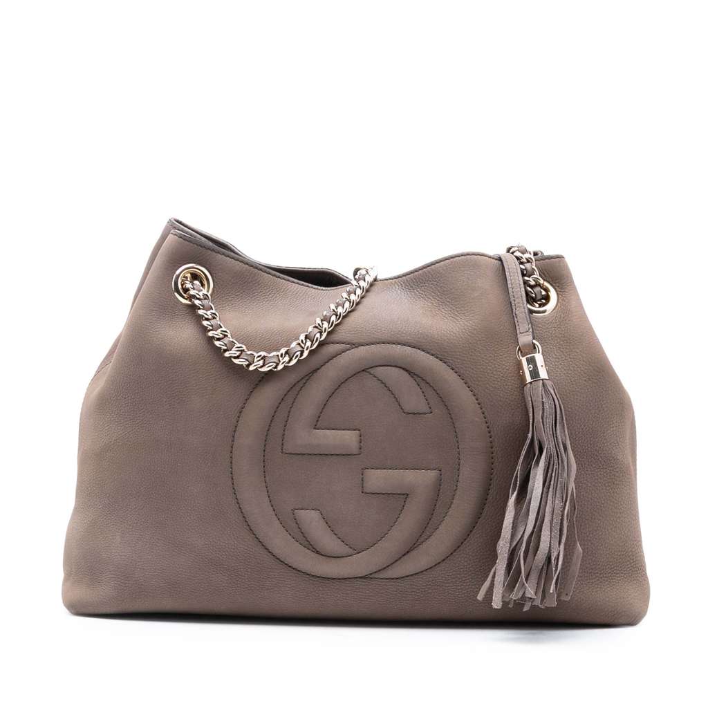 Gucci Medium Nubuck Leather Soho Chain Tote