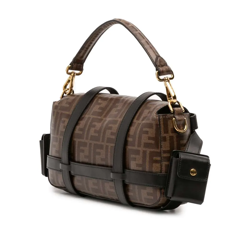 Fendi Zucca Glazed Fabric Cage Baguette Brown Canvas Very good - Back View