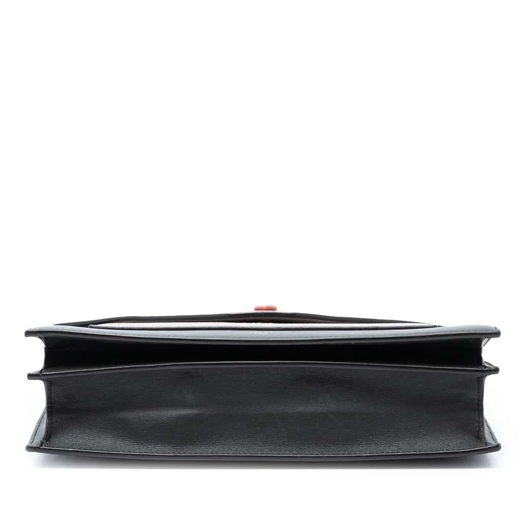 Celine Tricolor Leather and Suede Pocket Envelope Wallet on Chain Black Leather Very good - Inside View