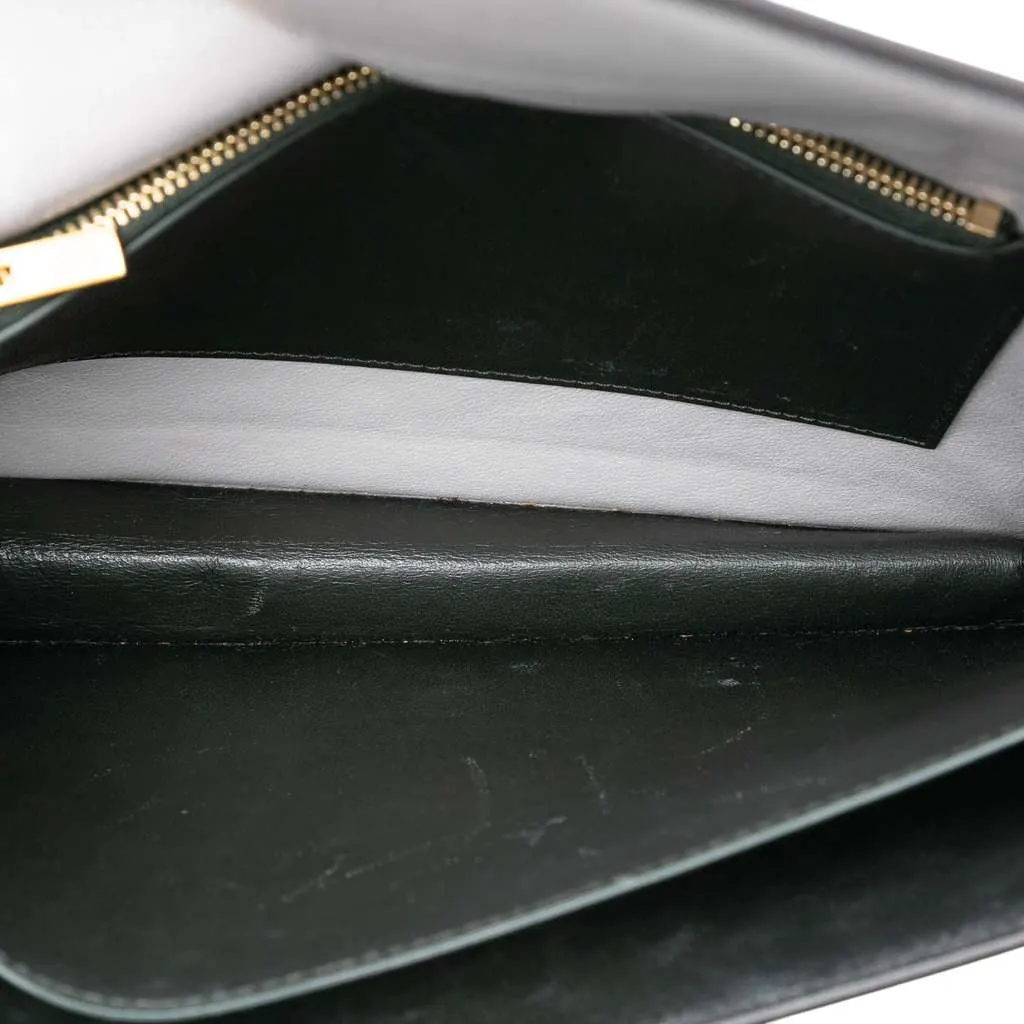 Celine Tricolor Leather and Suede Pocket Envelope Wallet on Chain Black Leather Very good - Model View