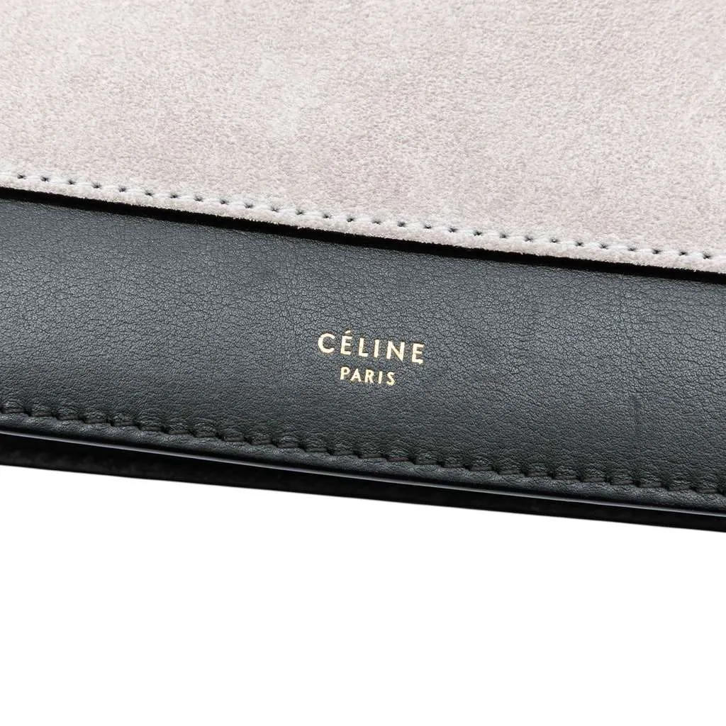 Celine Tricolor Leather and Suede Pocket Envelope Wallet on Chain Black Leather Very good - Box View