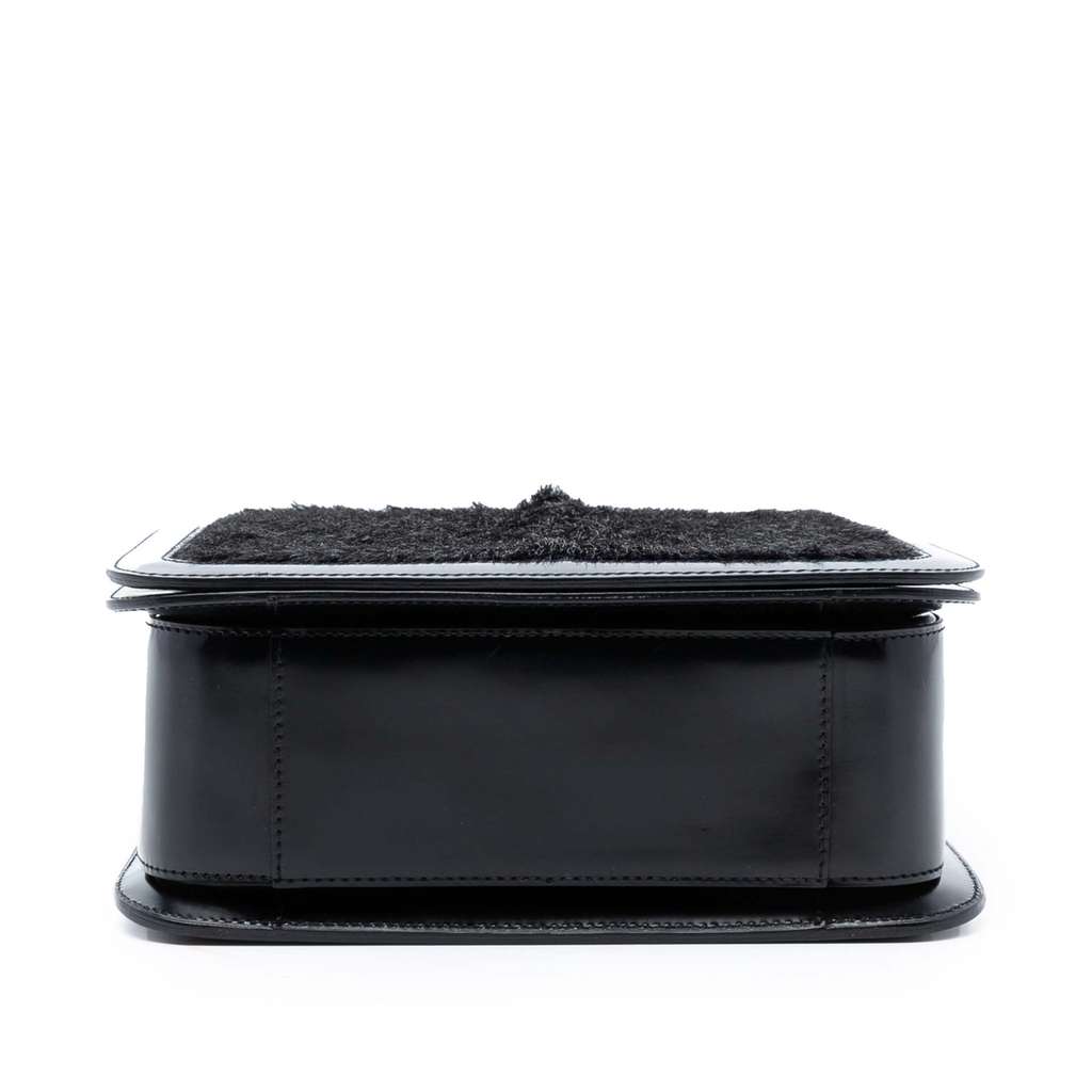 Celine Leather Trimmed Pony Hair Acrylic Top Handle Bag - 3