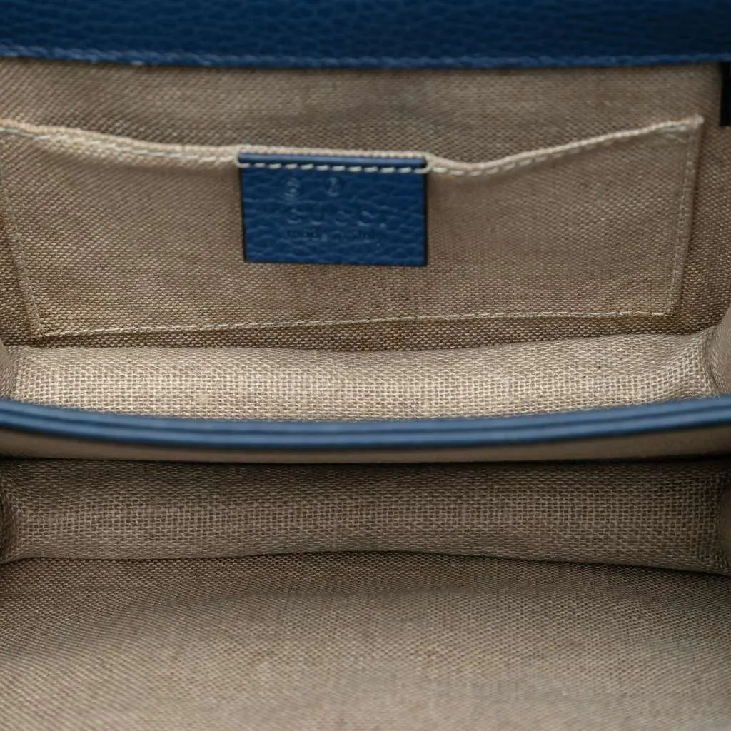 Gucci Small Dollar Calfskin Interlocking G Crossbody Blue Leather Very good - Model View