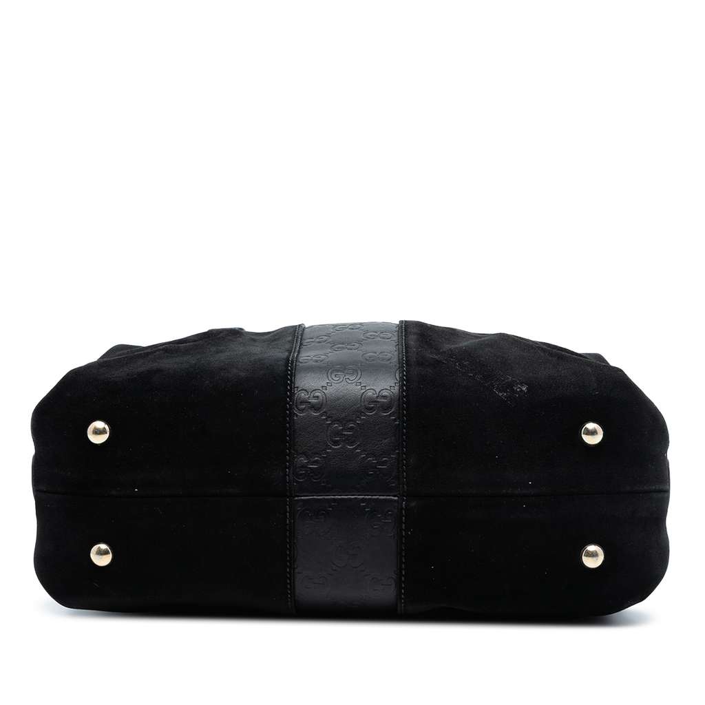 Gucci Guccissima Trimmed Suede Boston Bag - 3