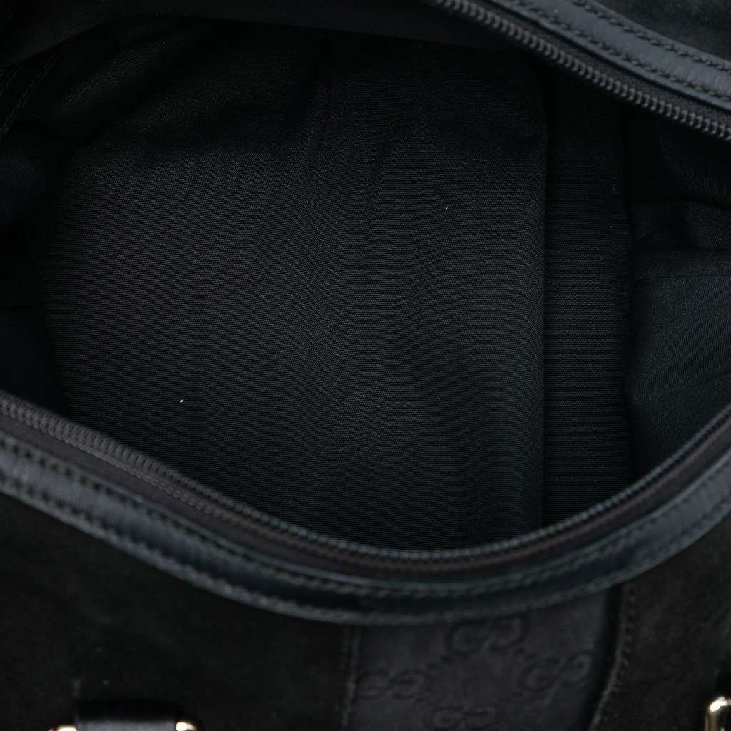 Gucci Guccissima Trimmed Suede Boston Bag - 4