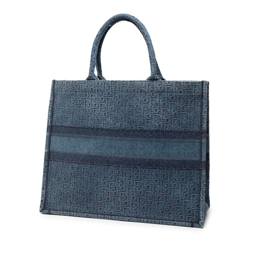 Dior Large Oblique Denim Book Tote - 2