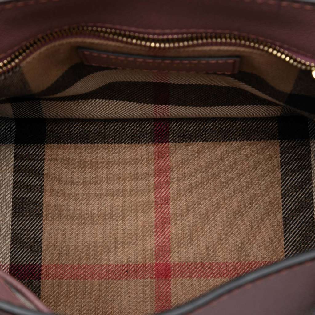 Burberry Small Grained Leather Buckle Tote - 4