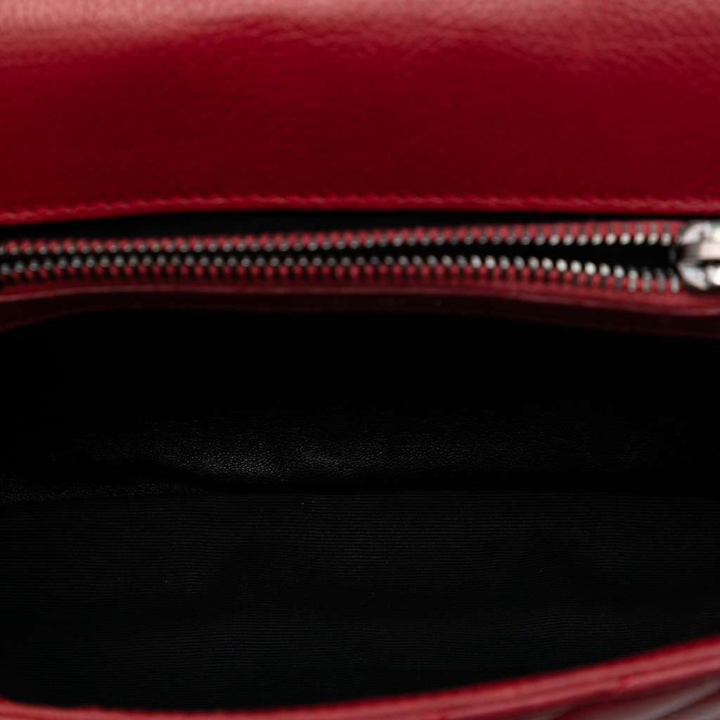 Saint Laurent Medium Chevron Sheepskin Monogram College Satchel - 4