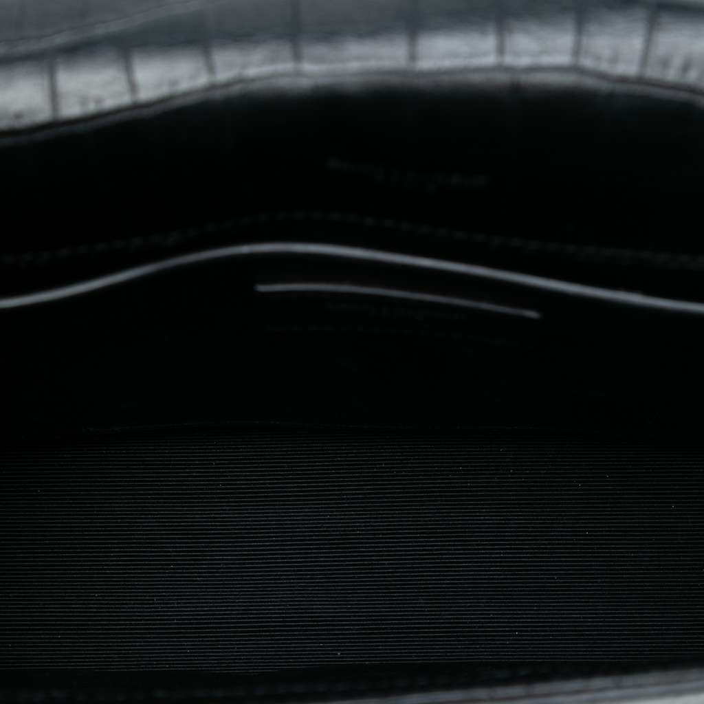 Saint Laurent Medium Croc Embossed Leather Kate Tassel Crossbody - 4