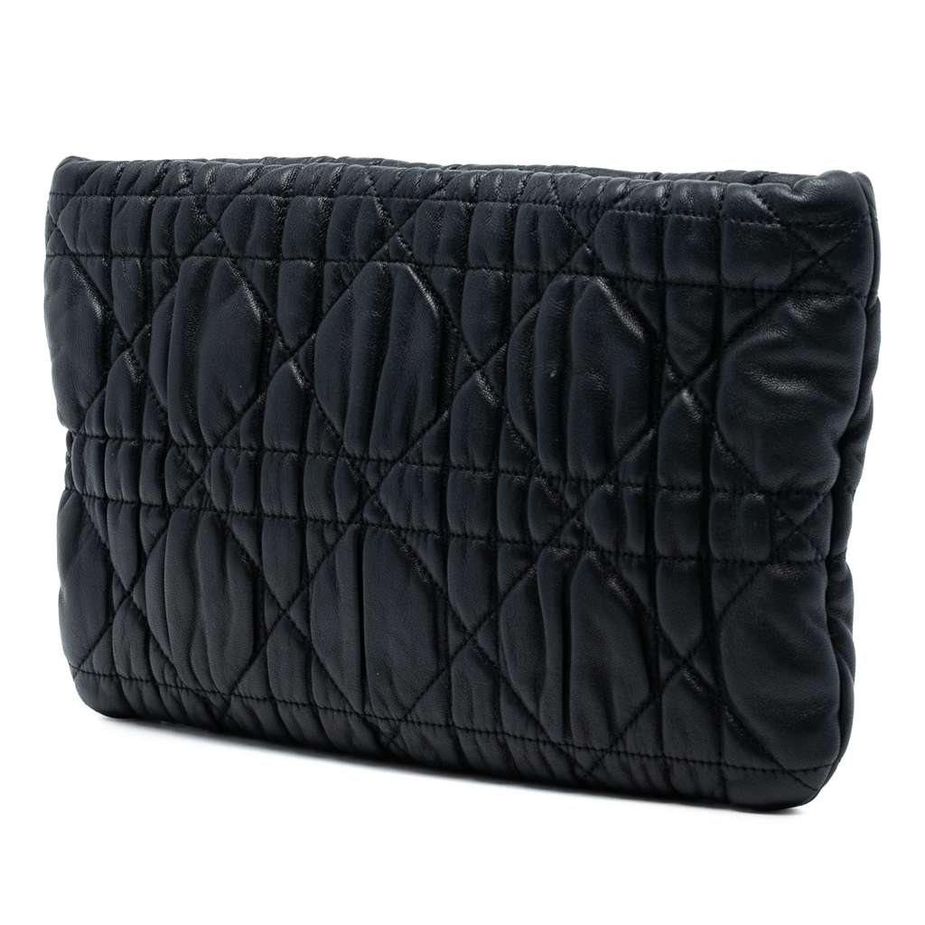 Dior Calfskin Cannage Rose Clutch - 2