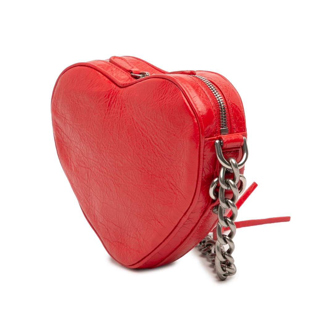 Balenciaga Mini Lambskin Motocross Le Cagole Heart Chain Bag - 2