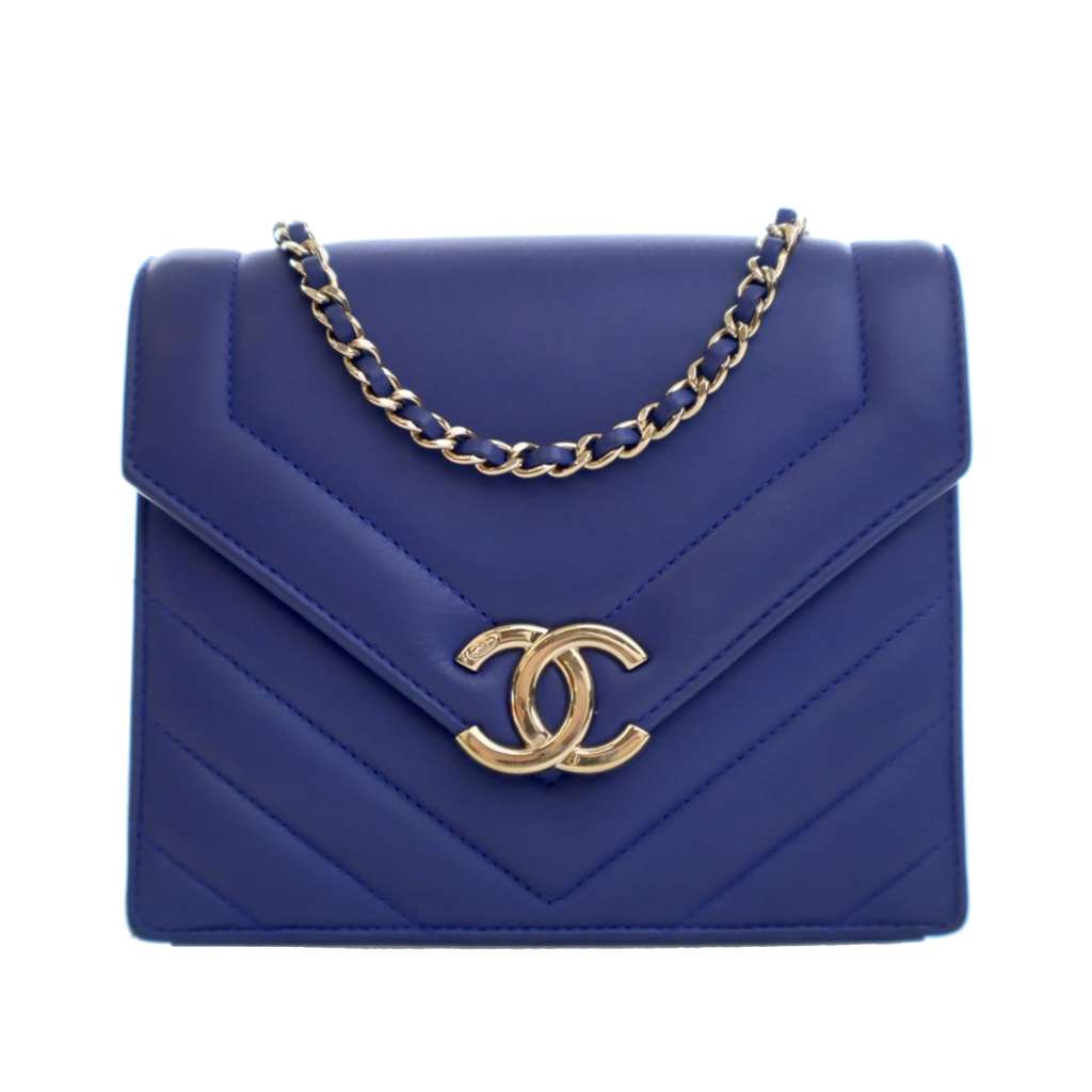 Chanel Small Chevron Calfskin Envelope Flap