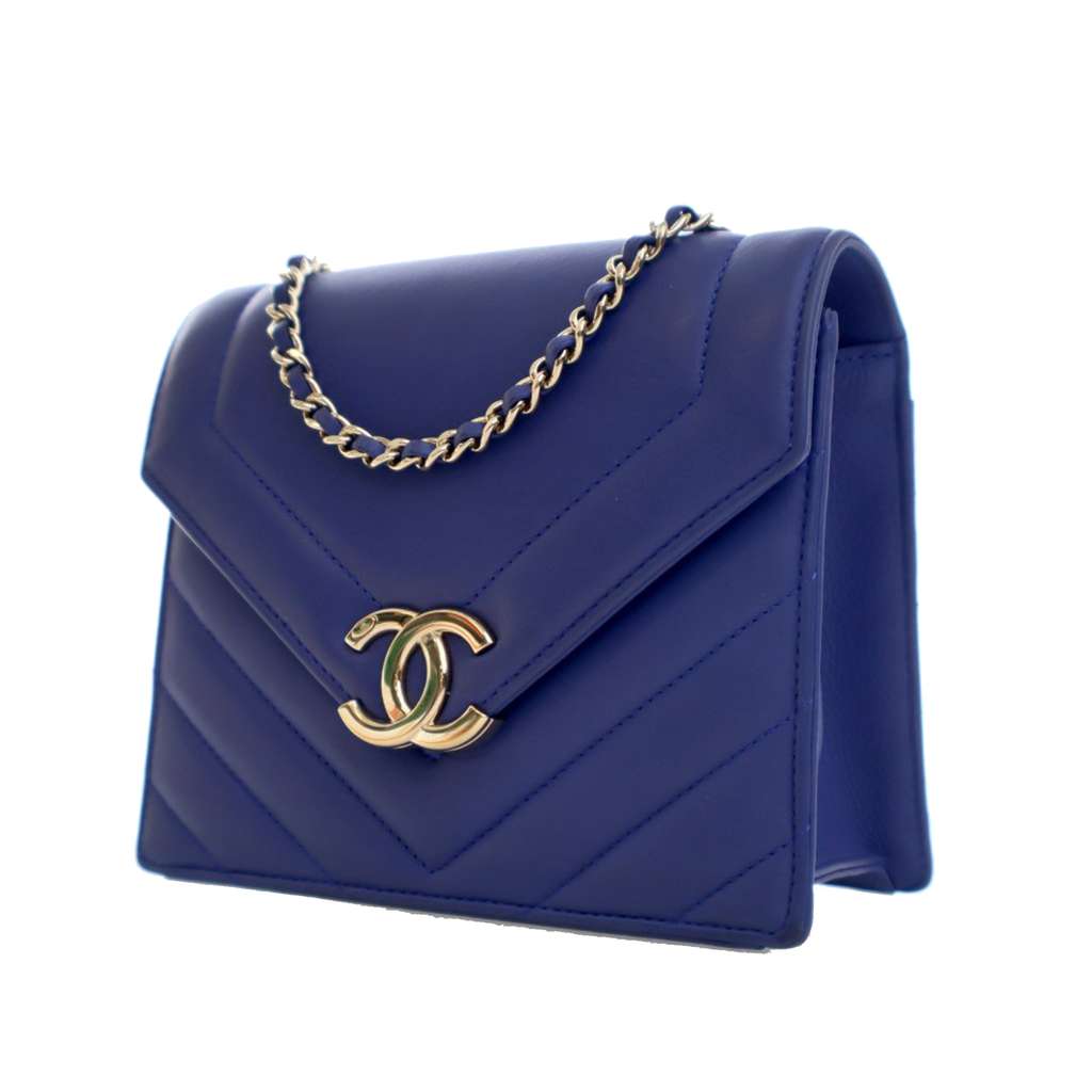 Chanel Small Chevron Calfskin Envelope Flap - 3