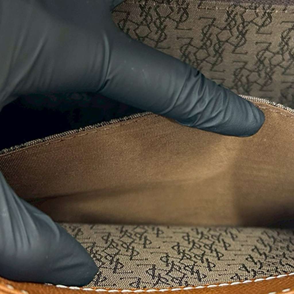 Saint Laurent Leather Stitched Monogram Satchel - 5