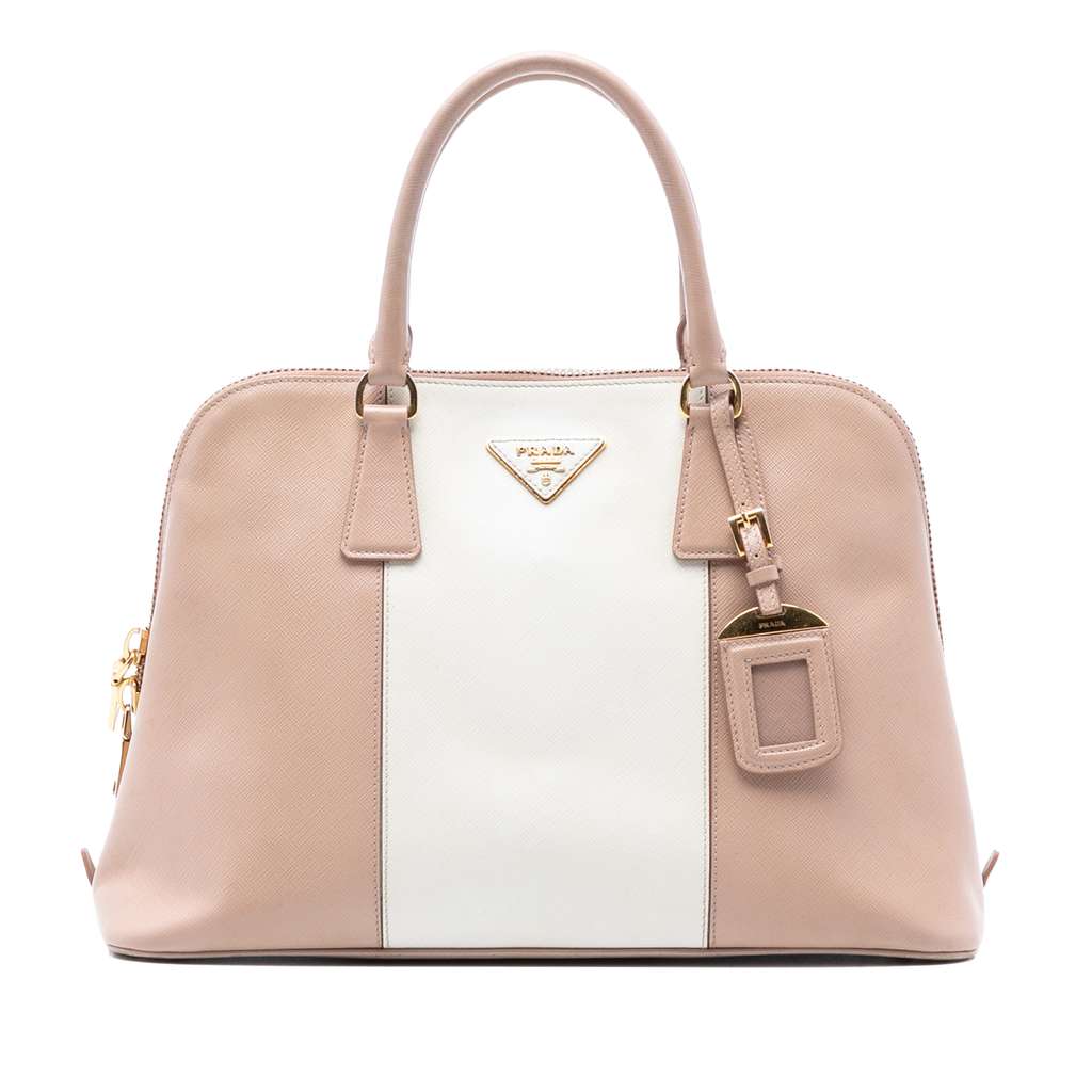 Prada Medium Bicolor Saffiano Lux Promenade Satchel